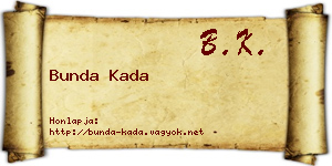 Bunda Kada névjegykártya